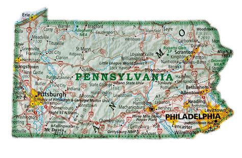 Mapa De Pensilvania Estados Unidos