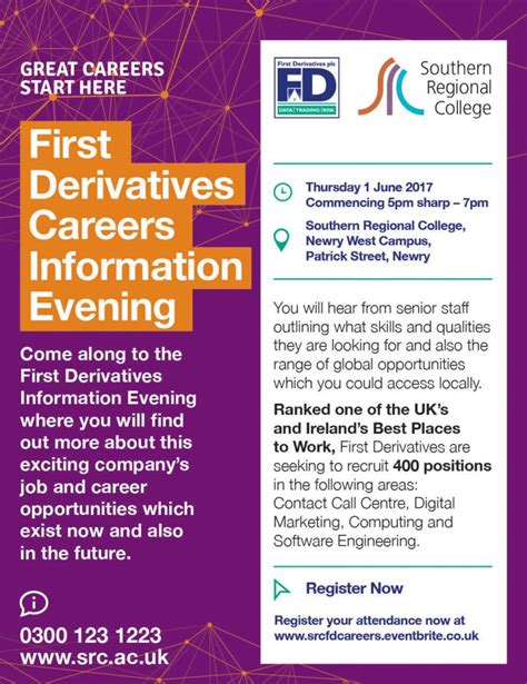 First Derivatives Careers Information Evening Newry Bid