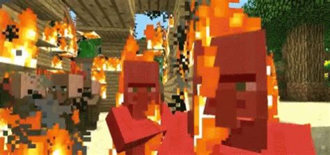 Minecraft Villager Minecraft Villager Fire Discover Share GIFs