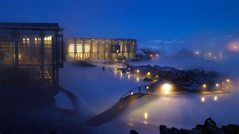 Iceland Blue Lagoon Night Winter Wallpaper Nature And Landscape