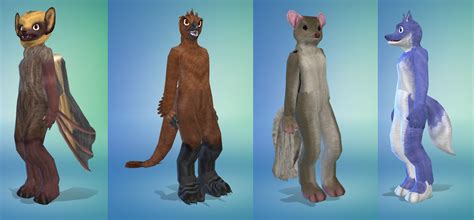 Mod The Sims Fursuit Costume Set 4 Different Types