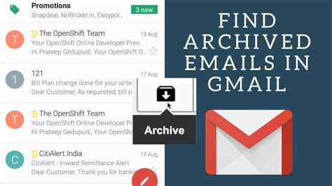 How to Find Archived Mails on Gmail app - YouTube