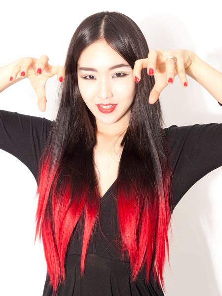 Colorful Dip Dye Hair Extension Clips Red Ombre Hair