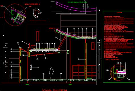 Planos De Detalle De Cubierta Curva Cubierta Ajardinada En DWG