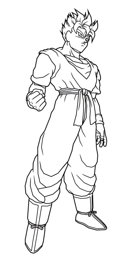 Dragon ball z, a famous series about the son of the equally famous goku! Line Art SSJ Future Gohan by DBZTrunksFreak on DeviantArt