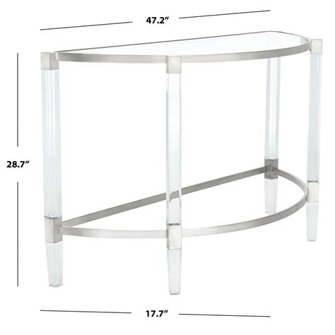 Anabelle Acrylic Console Table In Silver By Safavieh