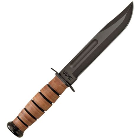 Ka Bar 5017 Usmc Fixed Blade Fighting Knife Leather Handle W Polyme