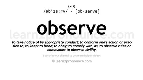 Pronunciation Of Observe Definition Of Observe Youtube