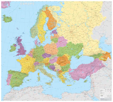 Europe Ign Political Wall Map Stanfords