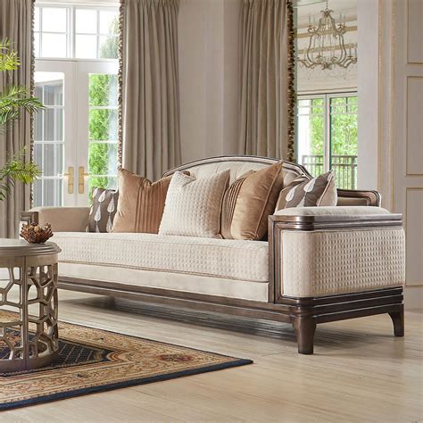 Luxury Chenille Gold Champagne Sofa Traditional Homey Design Hd 2626