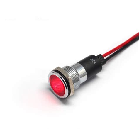 16mm Red Led Bicycle Led Indicator Lamp With A Wire Led Indicator