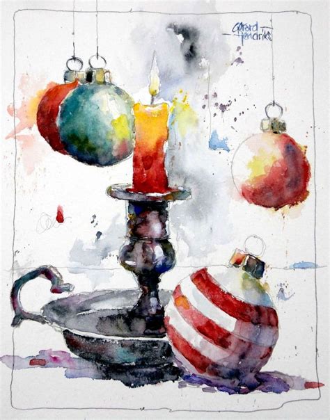 209 Best Watercolor Christmas Images On Pinterest Christmas Card