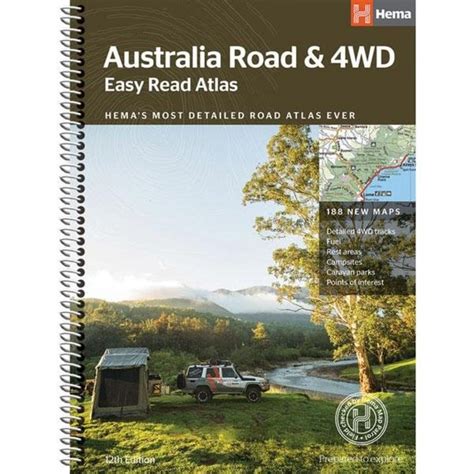 Australia Easy Read Road And 4wd Sprial Bound A3 Atlas Hema Maps