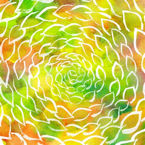 Watercolor Leaves Swirl Colorful Stock Illustration Illustration Of