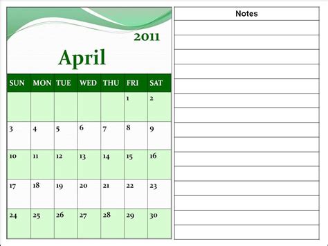 Nysobukyfi Blank 2011 Calendar April