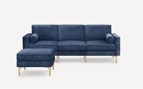 Nomad Velvet Sofa With Ottoman Burrow