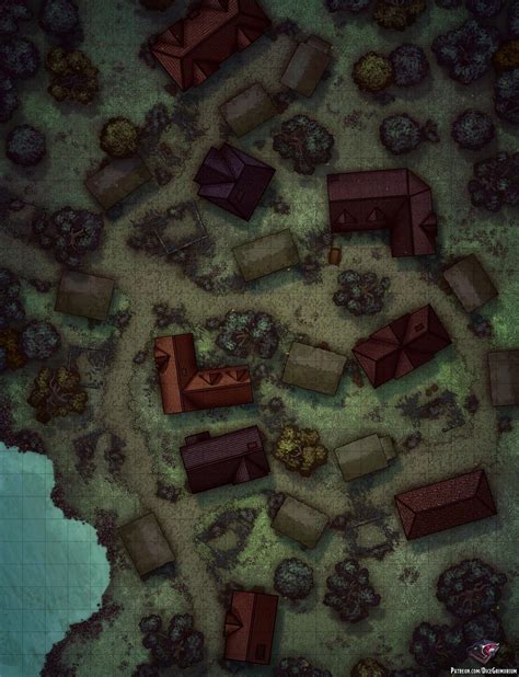 Oc Art Abandoned Village Battle Map X R Dnd