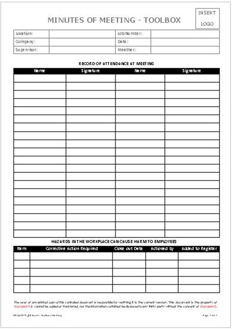 Toolbox Talk Template Printable Fill Online Printable Fillable Hot