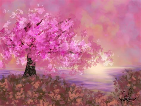 Cherry Blossom Tree Digital Painting By Miss Wildamarie On Deviantart