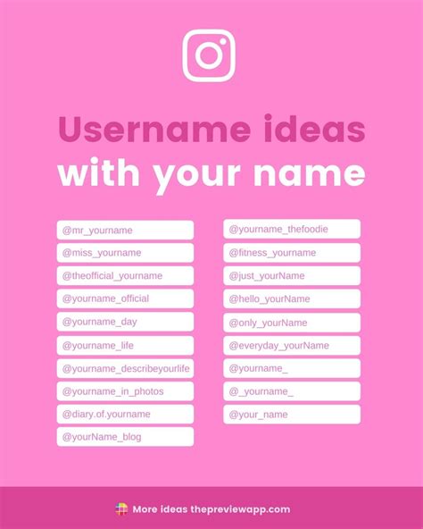 Instagram Username Ideas Must Have List Name For