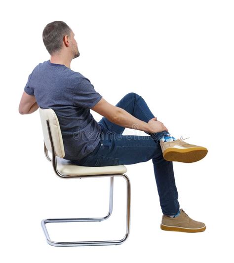 Side View Of A Man Sitting On A Chair Stock Image Image Of Success