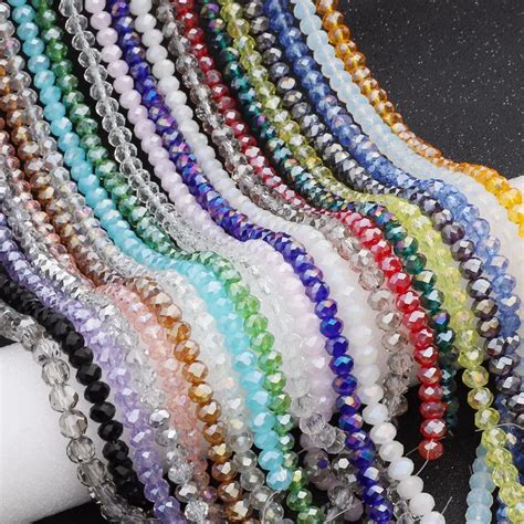 145pcslot Mix 23colors Rondelle Faceted Beads 4mm Glass Czech Crystal