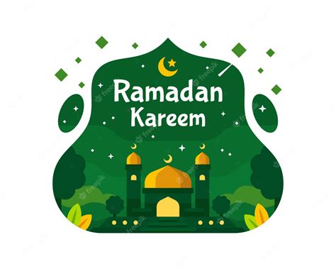 Premium Vector Ramadan Kareem Background With Mosque Illustration