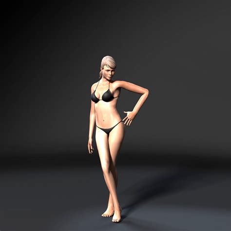 Woman In Bikini Rigged 3d Game Character Model