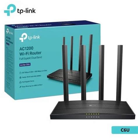 Black Tp Link Archer C6u Wireless Full Gigabit Router For Internet