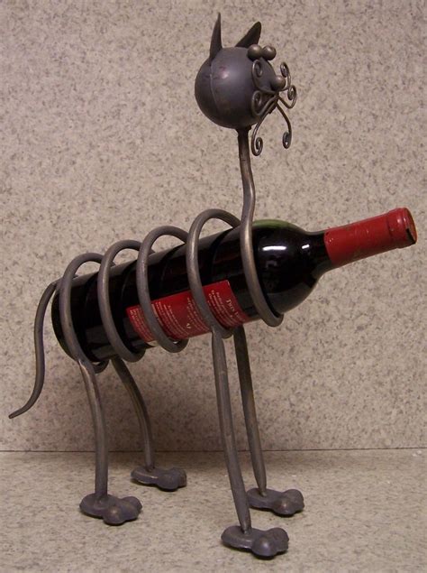 Cat shaped wine rack bottle holder wine shelf metal. Wine Bottle Holder All Metal Whimsical Sculpture Cat NEW ...