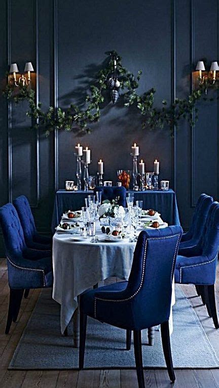 Pin By Karen Mccreary On Christmas At Midnight Dining Room Blue