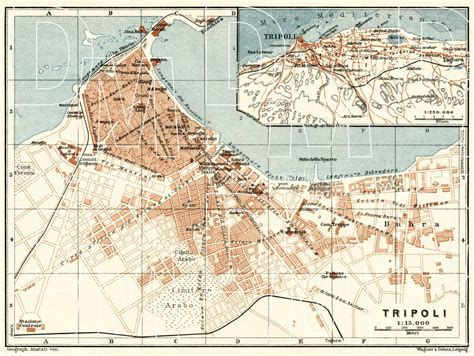 Old Map Of Tripoli In 1929 Buy Vintage Map Replica Poster Print Or