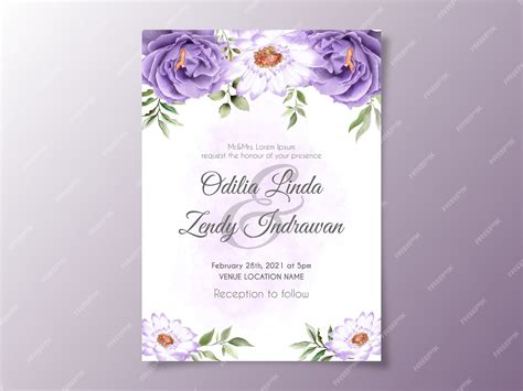 Premium Vector Beautiful And Elegant Floral Wedding Invitation Card