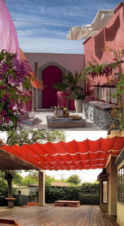We offer various models and sizes of shade canopies. slide wire canopy | Outdoor awnings, Pergola, Deck shade