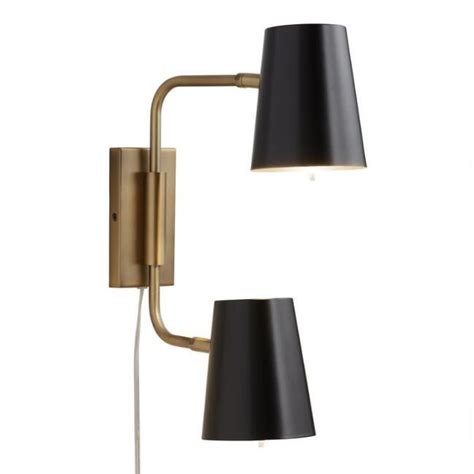 Black And Gold 2 Light Adjustable Jackson Wall Sconce In 2020 Sconces