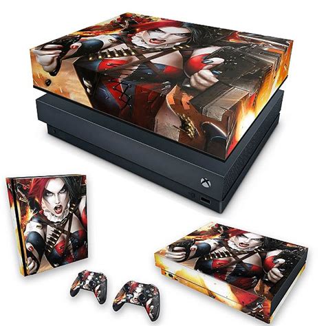 Kit Xbox One X Skin E Capa Anti Poeira Arlequina Harley Quinn B