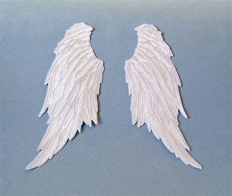 Angel Wings Large Patches Black White Embroidered Patch For Etsy