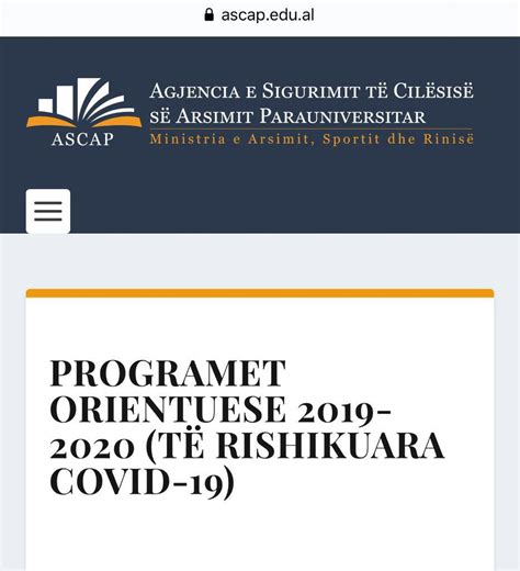 Programet Orientuese T Rishikuara Covid Ministria