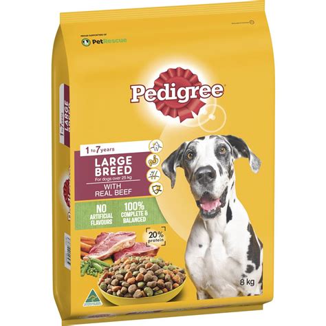 Pedigree Large Breed With Beef Dry Dog Food 8kg Woolworths