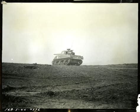M 4 Medium Tank Firing On Enemy Emplacements During Assault Problem