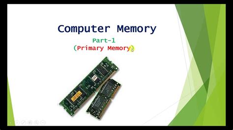 Lesson 7 Computer Memory Part 1 Primary Memory Youtube