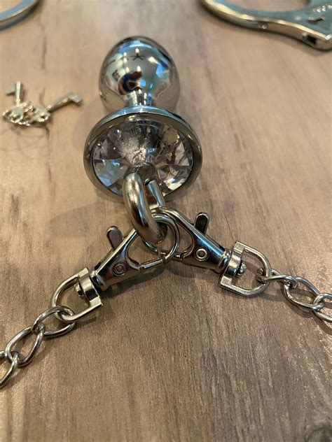 Bondage Handcuff Butt Plug And Chain Set With Jeweled Anal Etsy Ireland
