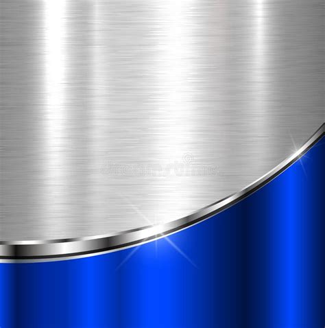 Silver Blue Metallic Background Sheet Metal Texture Stock Vector