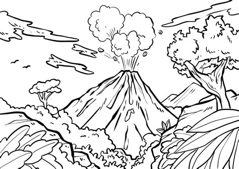 Libro Para Colorear De Volcanes Para Niños Para Imprimir Y En Línea