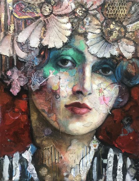 Original Mixed Media Portrait By Artist Juliette Belmonte Arte