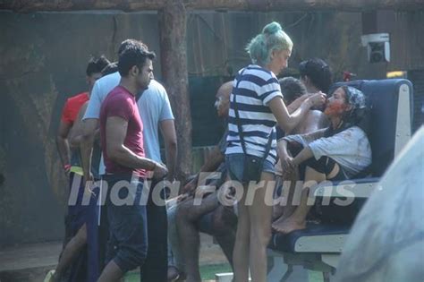 Contestants During A Task On Bigg Boss 8 Media