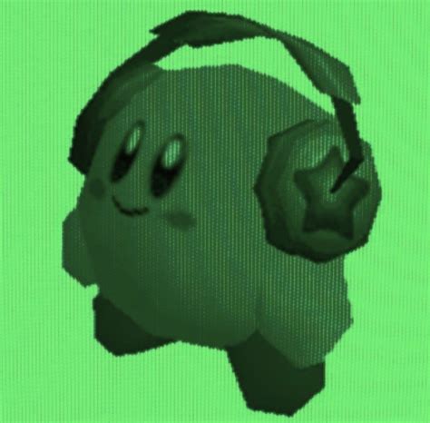 Matching Pfp Kirby With Headphones Green In 2023 Kirby Green Wallpaper