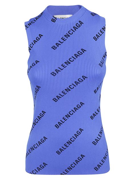 Download the vector logo of the balenciaga brand designed by in encapsulated postscript (eps) the current status of the logo is obsolete, which means the logo is not in use by the company. Balenciaga Balenciaga Logo Knit Tank Top - Royal Black ...