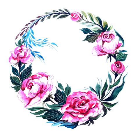Free Vector Decorative Frame Circular Floral Design