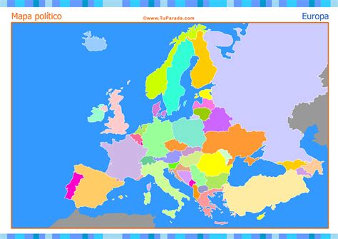 Mapa De Europa Para Completar Mapas Tarjetas